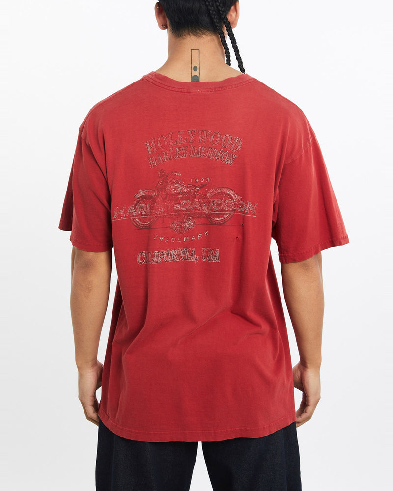 Vintage, Harley, Davidson, Tee, The Real Deal, size extra large, colour Red, newtown, sydney, australia, thrift store, opshop, preloved, secondhand, sustainable, retro, antique, 70s, 80s, 90s, 2000s, 00s, fashion, clothing, streetwear, trendy, garment, style, boutique, store, shop, archive, sale, cheap, best, top, T-Shirts