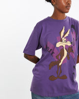 Vintage, Wile, E., Coyote, Looney, Tunes, Tee, The Real Deal, size medium, colour Purple, newtown, sydney, australia, thrift store, opshop, preloved, secondhand, sustainable, retro, antique, 70s, 80s, 90s, 2000s, 00s, fashion, clothing, streetwear, trendy, garment, style, boutique, store, shop, archive, sale, cheap, best, top, T-Shirts