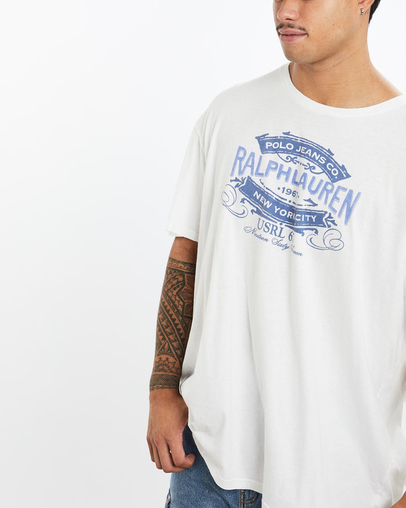 Vintage, Polo, Ralph, Lauren, Tee, The Real Deal, size extra large, colour White, newtown, sydney, australia, thrift store, opshop, preloved, secondhand, sustainable, retro, antique, 70s, 80s, 90s, 2000s, 00s, fashion, clothing, streetwear, trendy, garment, style, boutique, store, shop, archive, sale, cheap, best, top, T-Shirts