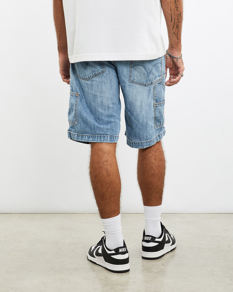 Vintage, Levi's, Denim, Carpenter, Shorts, The Real Deal, size 36", colour Blue, newtown, sydney, australia, thrift store, opshop, preloved, secondhand, sustainable, retro, antique, 70s, 80s, 90s, 2000s, 00s, fashion, clothing, streetwear, trendy, garment, style, boutique, store, shop, archive, sale, cheap, best, top, Shorts
