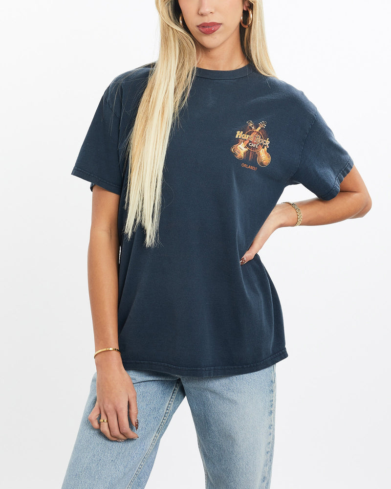Vintage, Hard, Rock, Cafe, Tee, The Real Deal, size extra small, colour Navy, newtown, sydney, australia, thrift store, opshop, preloved, secondhand, sustainable, retro, antique, 70s, 80s, 90s, 2000s, 00s, fashion, clothing, streetwear, trendy, garment, style, boutique, store, shop, archive, sale, cheap, best, top, T-Shirts