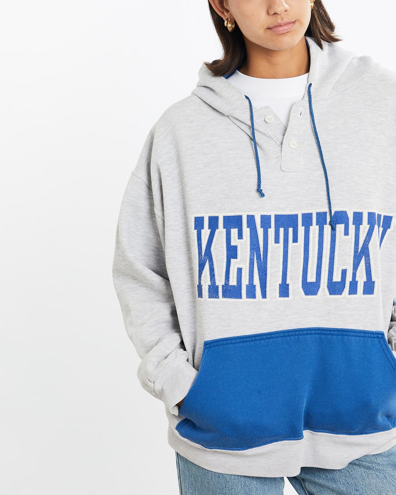 Vintage, 90s, University, of, Kentucky, Hooded, Sweatshirt, The Real Deal, size small, colour Grey, newtown, sydney, australia, thrift store, opshop, preloved, secondhand, sustainable, retro, antique, 70s, 80s, 90s, 2000s, 00s, fashion, clothing, streetwear, trendy, garment, style, boutique, store, shop, archive, sale, cheap, best, top, Sweats and hoodies