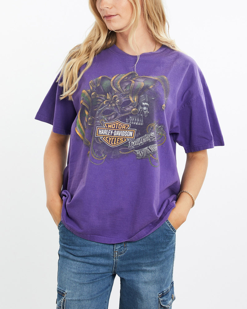 Vintage, Harley, Davidson, Tee, The Real Deal, size medium, colour Purple, newtown, sydney, australia, thrift store, opshop, preloved, secondhand, sustainable, retro, antique, 70s, 80s, 90s, 2000s, 00s, fashion, clothing, streetwear, trendy, garment, style, boutique, store, shop, archive, sale, cheap, best, top, T-Shirts