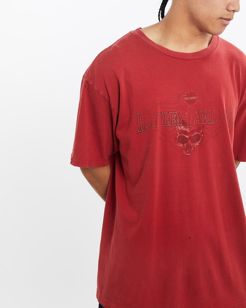 Vintage, Harley, Davidson, Tee, The Real Deal, size extra large, colour Red, newtown, sydney, australia, thrift store, opshop, preloved, secondhand, sustainable, retro, antique, 70s, 80s, 90s, 2000s, 00s, fashion, clothing, streetwear, trendy, garment, style, boutique, store, shop, archive, sale, cheap, best, top, T-Shirts