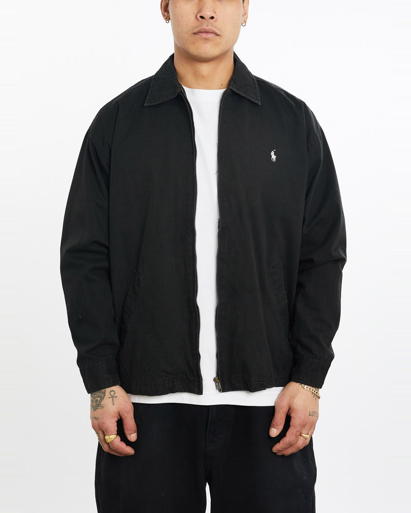 Vintage, 90s, Polo, Ralph, Lauren, Harrington, Jacket, The Real Deal, size extra large, colour Black, newtown, sydney, australia, thrift store, opshop, preloved, secondhand, sustainable, retro, antique, 70s, 80s, 90s, 2000s, 00s, fashion, clothing, streetwear, trendy, garment, style, boutique, store, shop, archive, sale, cheap, best, top, Jackets