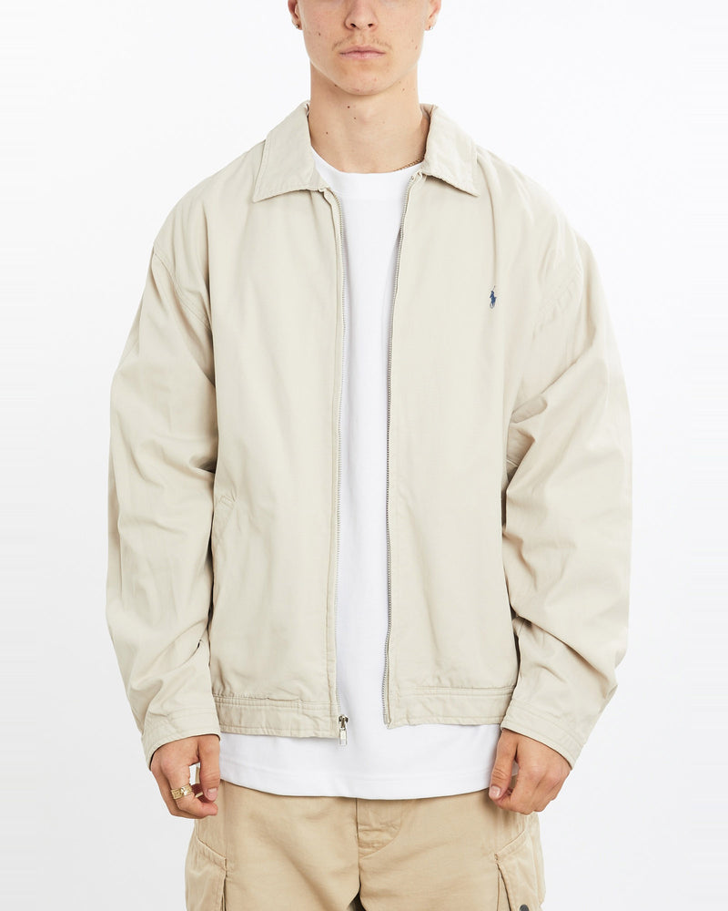 Vintage, 90s, Polo, Ralph, Lauren, Harrington, Jacket, The Real Deal, size extra large, colour Beige, newtown, sydney, australia, thrift store, opshop, preloved, secondhand, sustainable, retro, antique, 70s, 80s, 90s, 2000s, 00s, fashion, clothing, streetwear, trendy, garment, style, boutique, store, shop, archive, sale, cheap, best, top, Jackets