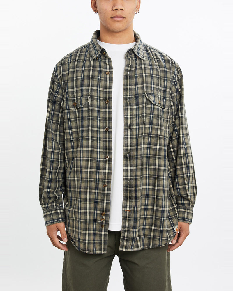 Vintage, Carhartt, Button, Up, Shirt, The Real Deal, size large, colour Green, newtown, sydney, australia, thrift store, opshop, preloved, secondhand, sustainable, retro, antique, 70s, 80s, 90s, 2000s, 00s, fashion, clothing, streetwear, trendy, garment, style, boutique, store, shop, archive, sale, cheap, best, top, Shirts