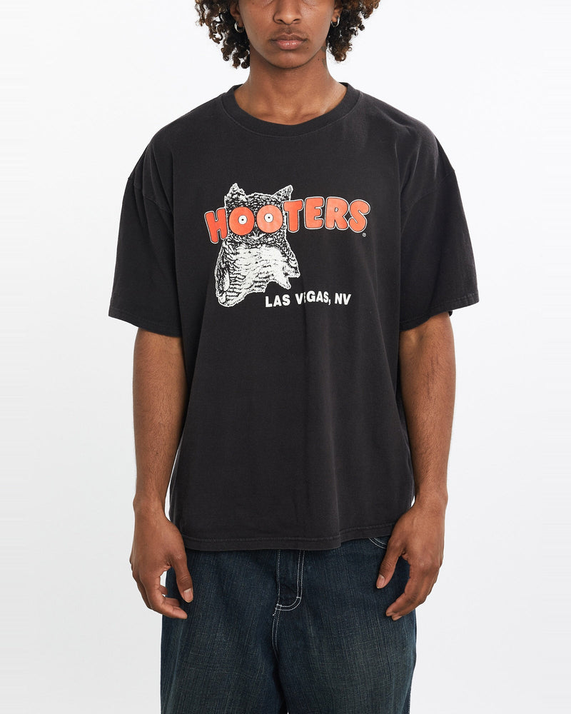 Vintage, 90s, Hooters, Las, Vegas, Tee, The Real Deal, size large, colour Black, newtown, sydney, australia, thrift store, opshop, preloved, secondhand, sustainable, retro, antique, 70s, 80s, 90s, 2000s, 00s, fashion, clothing, streetwear, trendy, garment, style, boutique, store, shop, archive, sale, cheap, best, top, T-Shirts