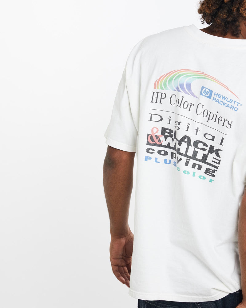 Vintage, Hewlett, Packard, Tech, Tee, The Real Deal, size large, colour White, newtown, sydney, australia, thrift store, opshop, preloved, secondhand, sustainable, retro, antique, 70s, 80s, 90s, 2000s, 00s, fashion, clothing, streetwear, trendy, garment, style, boutique, store, shop, archive, sale, cheap, best, top, T-Shirts