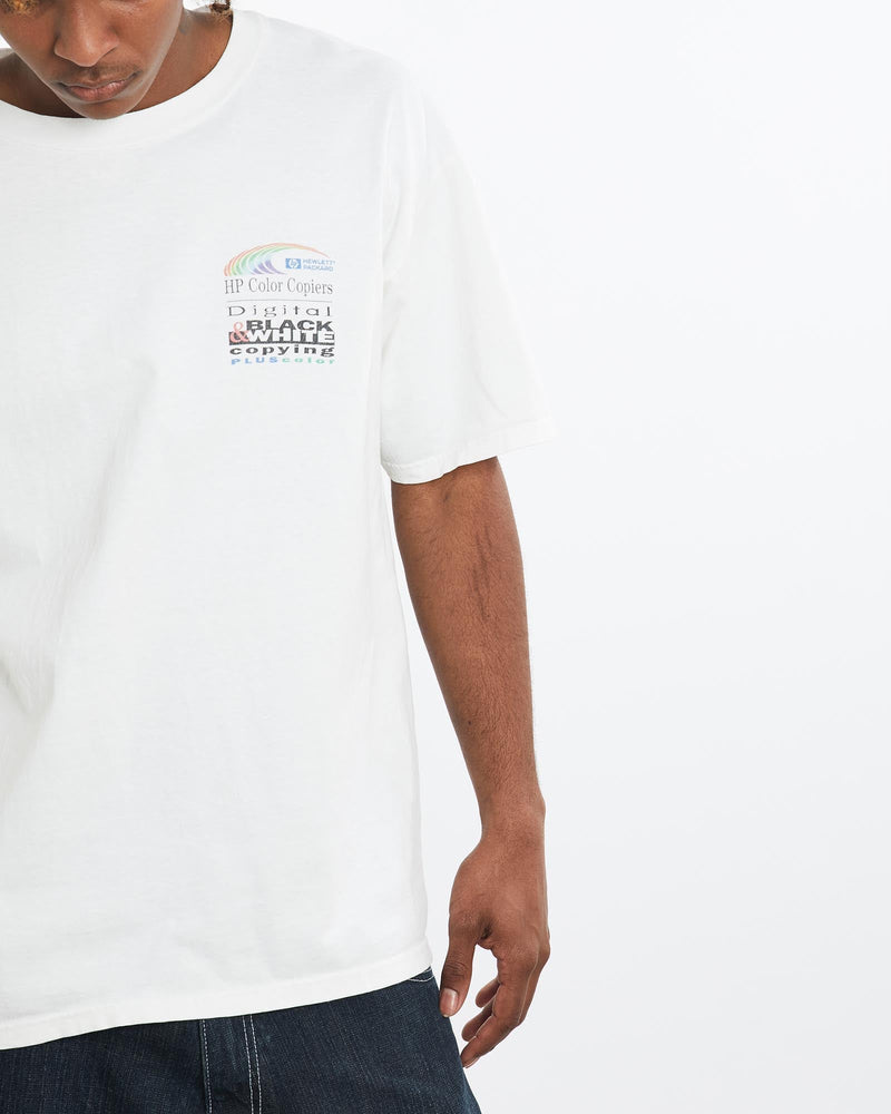 Vintage, Hewlett, Packard, Tech, Tee, The Real Deal, size large, colour White, newtown, sydney, australia, thrift store, opshop, preloved, secondhand, sustainable, retro, antique, 70s, 80s, 90s, 2000s, 00s, fashion, clothing, streetwear, trendy, garment, style, boutique, store, shop, archive, sale, cheap, best, top, T-Shirts