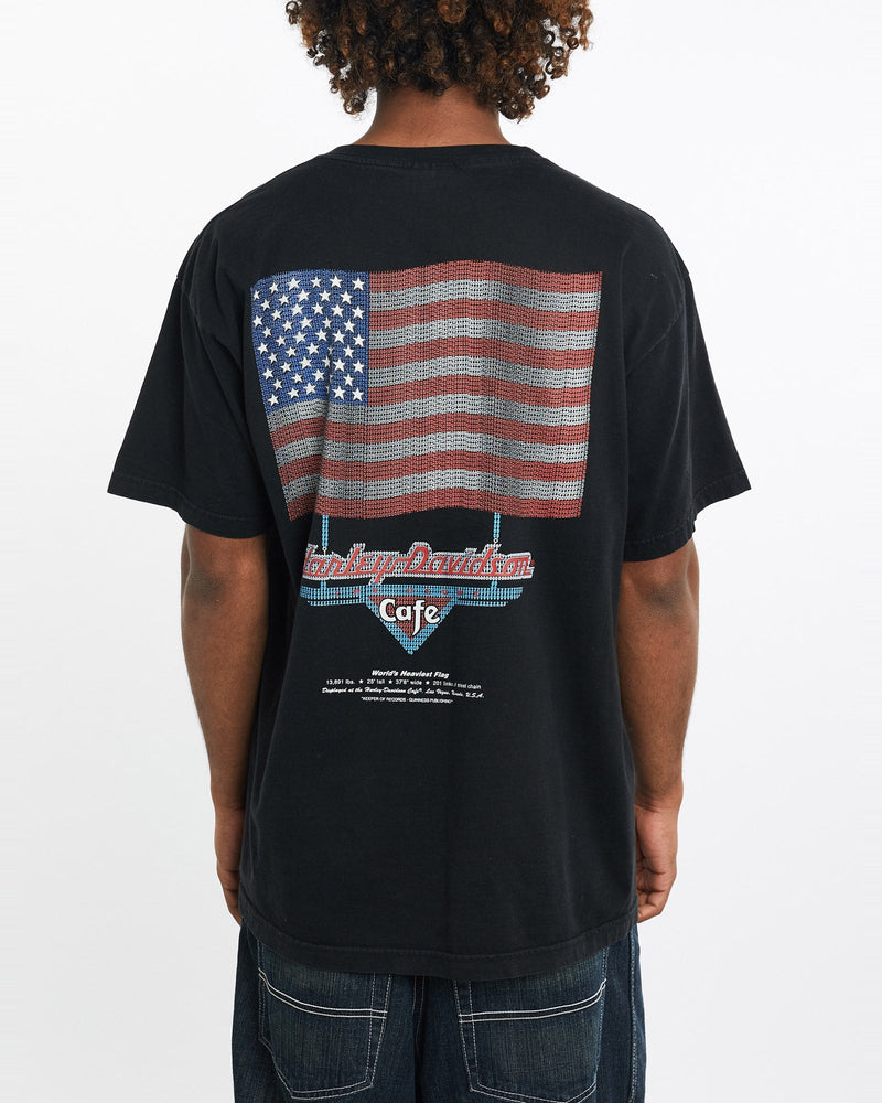 Vintage, 90s, Harley, Davidson, Cafe, Tee, The Real Deal, size large, colour Black, newtown, sydney, australia, thrift store, opshop, preloved, secondhand, sustainable, retro, antique, 70s, 80s, 90s, 2000s, 00s, fashion, clothing, streetwear, trendy, garment, style, boutique, store, shop, archive, sale, cheap, best, top, T-Shirts