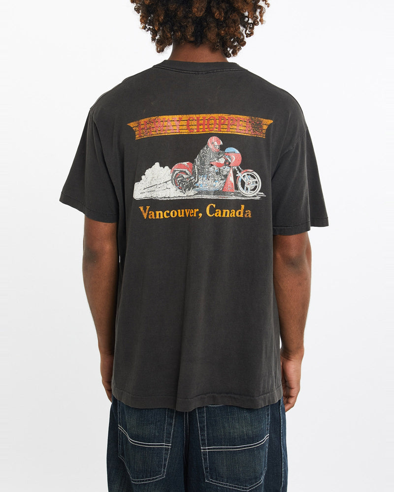 Vintage, 90s, Hi-Way, Choppers, Motorcycle, Tee, The Real Deal, size large, colour Black, newtown, sydney, australia, thrift store, opshop, preloved, secondhand, sustainable, retro, antique, 70s, 80s, 90s, 2000s, 00s, fashion, clothing, streetwear, trendy, garment, style, boutique, store, shop, archive, sale, cheap, best, top, T-Shirts