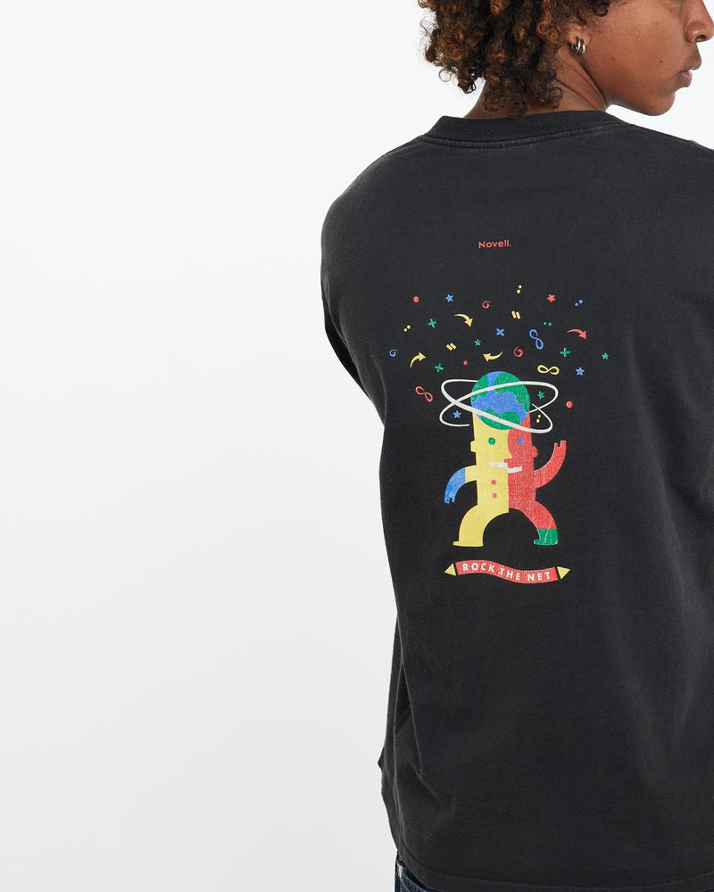 Vintage, 1997, Novell, Tech, Tee, The Real Deal, size large, colour Black, newtown, sydney, australia, thrift store, opshop, preloved, secondhand, sustainable, retro, antique, 70s, 80s, 90s, 2000s, 00s, fashion, clothing, streetwear, trendy, garment, style, boutique, store, shop, archive, sale, cheap, best, top, T-Shirts