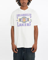Vintage, 90s, NBA, Los, Angeles, Lakers, Tee, The Real Deal, size large, colour White, newtown, sydney, australia, thrift store, opshop, preloved, secondhand, sustainable, retro, antique, 70s, 80s, 90s, 2000s, 00s, fashion, clothing, streetwear, trendy, garment, style, boutique, store, shop, archive, sale, cheap, best, top, T-Shirts