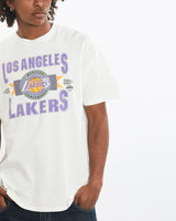 Vintage, 90s, NBA, Los, Angeles, Lakers, Tee, The Real Deal, size large, colour White, newtown, sydney, australia, thrift store, opshop, preloved, secondhand, sustainable, retro, antique, 70s, 80s, 90s, 2000s, 00s, fashion, clothing, streetwear, trendy, garment, style, boutique, store, shop, archive, sale, cheap, best, top, T-Shirts