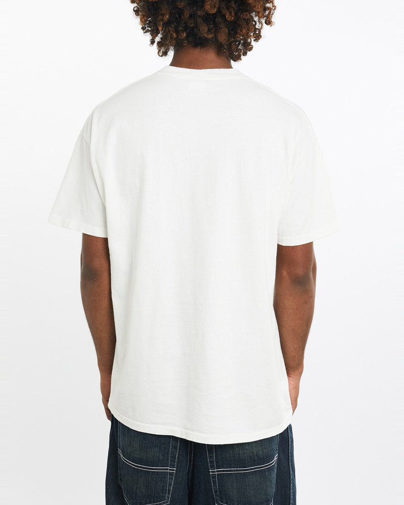 Vintage, 90s, NBA, Los, Angeles, Lakers, Tee, The Real Deal, size large, colour White, newtown, sydney, australia, thrift store, opshop, preloved, secondhand, sustainable, retro, antique, 70s, 80s, 90s, 2000s, 00s, fashion, clothing, streetwear, trendy, garment, style, boutique, store, shop, archive, sale, cheap, best, top, T-Shirts