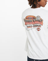 Vintage, Harley, Davidson, Tee, The Real Deal, size large, colour White, newtown, sydney, australia, thrift store, opshop, preloved, secondhand, sustainable, retro, antique, 70s, 80s, 90s, 2000s, 00s, fashion, clothing, streetwear, trendy, garment, style, boutique, store, shop, archive, sale, cheap, best, top, T-Shirts