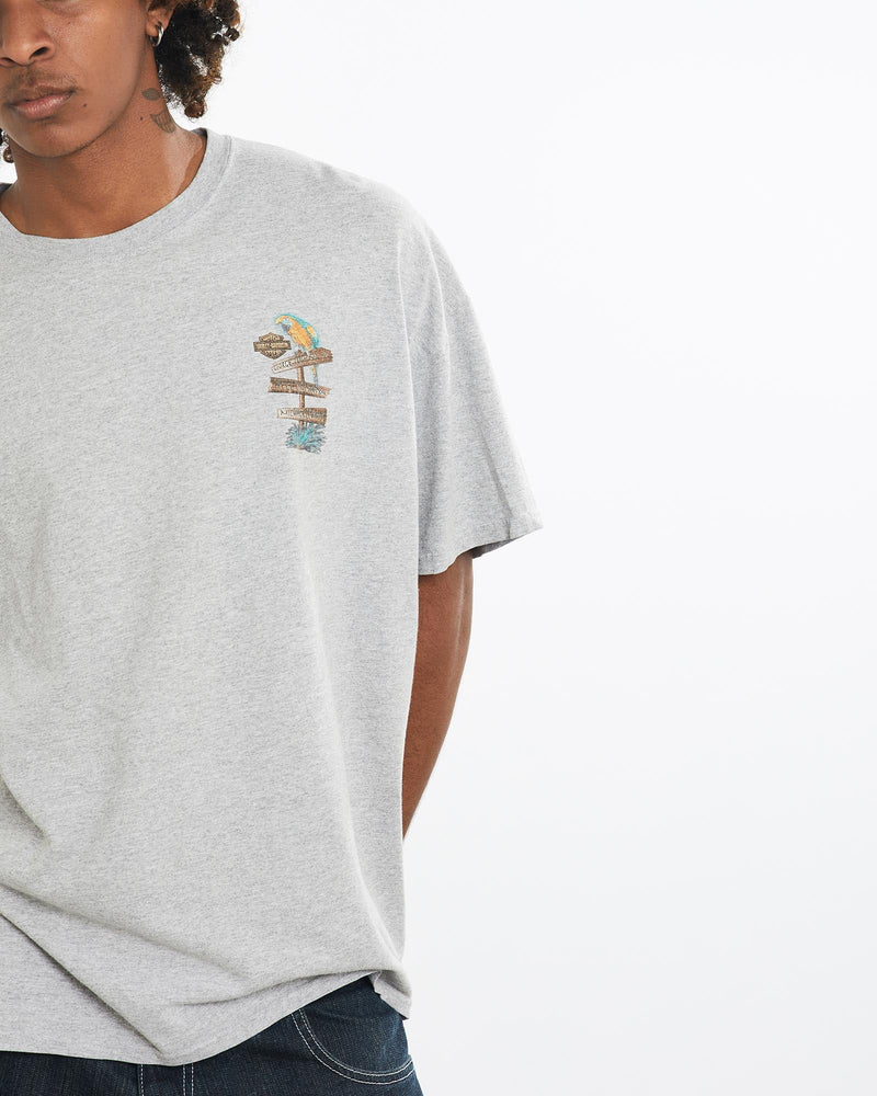 Vintage, Harley, Davidson, Grand, Cayman, Tee, The Real Deal, size large, colour Grey, newtown, sydney, australia, thrift store, opshop, preloved, secondhand, sustainable, retro, antique, 70s, 80s, 90s, 2000s, 00s, fashion, clothing, streetwear, trendy, garment, style, boutique, store, shop, archive, sale, cheap, best, top, T-Shirts