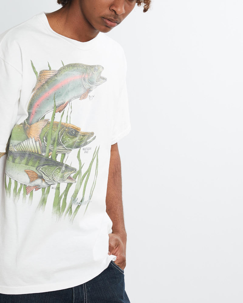 Vintage, 90s, Woolrich, Wildlife, Tee, The Real Deal, size large, colour White, newtown, sydney, australia, thrift store, opshop, preloved, secondhand, sustainable, retro, antique, 70s, 80s, 90s, 2000s, 00s, fashion, clothing, streetwear, trendy, garment, style, boutique, store, shop, archive, sale, cheap, best, top, T-Shirts