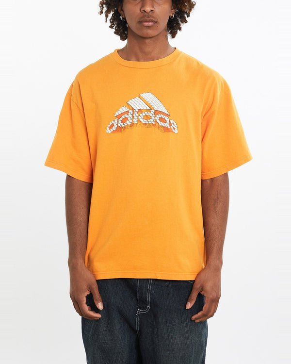 Vintage, Adidas, Tee, The Real Deal, size large, colour Orange, newtown, sydney, australia, thrift store, opshop, preloved, secondhand, sustainable, retro, antique, 70s, 80s, 90s, 2000s, 00s, fashion, clothing, streetwear, trendy, garment, style, boutique, store, shop, archive, sale, cheap, best, top, T-Shirts