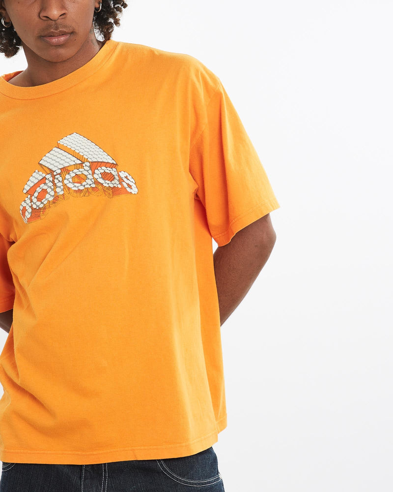 Vintage, Adidas, Tee, The Real Deal, size large, colour Orange, newtown, sydney, australia, thrift store, opshop, preloved, secondhand, sustainable, retro, antique, 70s, 80s, 90s, 2000s, 00s, fashion, clothing, streetwear, trendy, garment, style, boutique, store, shop, archive, sale, cheap, best, top, T-Shirts