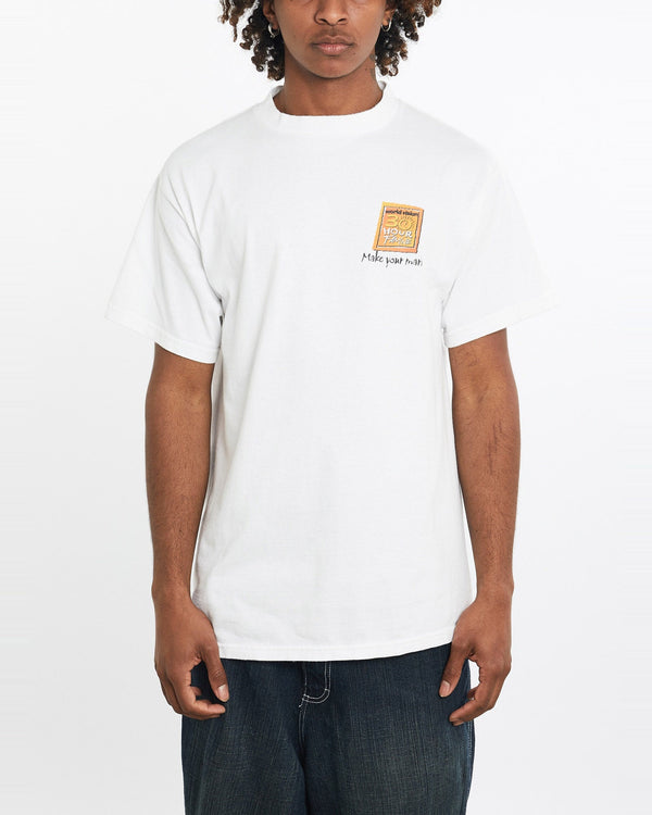 Vintage, World, Vision, 30, Hour, Famine", Tee, The Real Deal, size large, colour White, newtown, sydney, australia, thrift store, opshop, preloved, secondhand, sustainable, retro, antique, 70s, 80s, 90s, 2000s, 00s, fashion, clothing, streetwear, trendy, garment, style, boutique, store, shop, archive, sale, cheap, best, top, T-Shirts