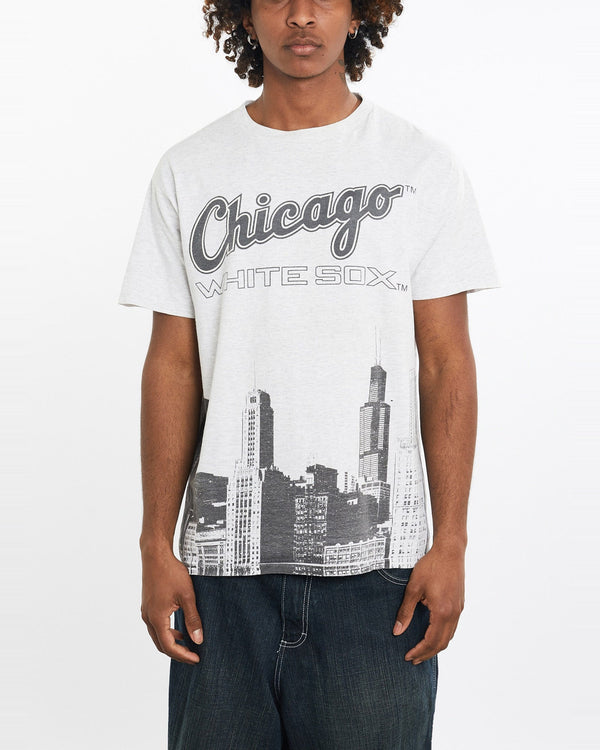 Vintage, 90s, MLB, Chicago, White, Sox, Tee, The Real Deal, size medium, colour Grey, newtown, sydney, australia, thrift store, opshop, preloved, secondhand, sustainable, retro, antique, 70s, 80s, 90s, 2000s, 00s, fashion, clothing, streetwear, trendy, garment, style, boutique, store, shop, archive, sale, cheap, best, top, T-Shirts