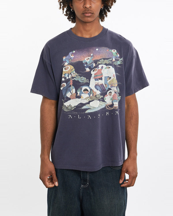 Vintage, 90s, Alaska, Tee, The Real Deal, size large, colour Navy, newtown, sydney, australia, thrift store, opshop, preloved, secondhand, sustainable, retro, antique, 70s, 80s, 90s, 2000s, 00s, fashion, clothing, streetwear, trendy, garment, style, boutique, store, shop, archive, sale, cheap, best, top, T-Shirts