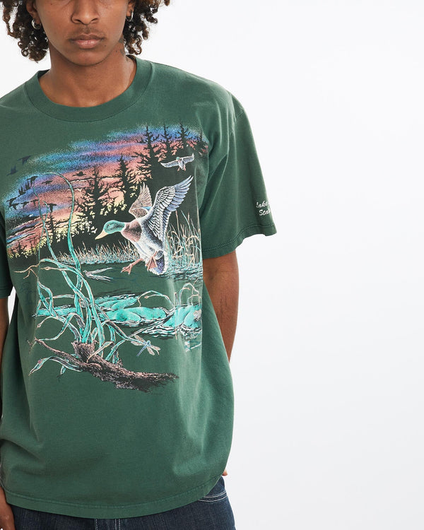 Vintage, 1994, Duck, Wildlife, Tee, The Real Deal, size large, colour Green, newtown, sydney, australia, thrift store, opshop, preloved, secondhand, sustainable, retro, antique, 70s, 80s, 90s, 2000s, 00s, fashion, clothing, streetwear, trendy, garment, style, boutique, store, shop, archive, sale, cheap, best, top, T-Shirts