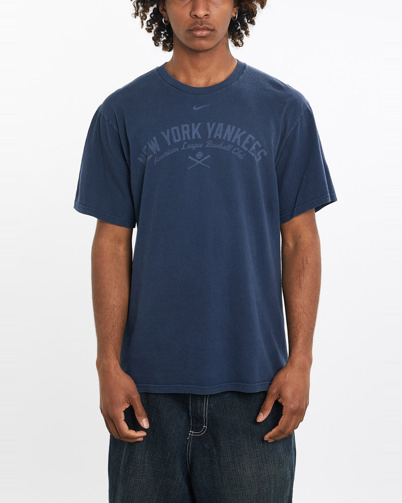 Vintage, Nike, MLB, New, York, Yankees, Tee, The Real Deal, size large, colour Navy, newtown, sydney, australia, thrift store, opshop, preloved, secondhand, sustainable, retro, antique, 70s, 80s, 90s, 2000s, 00s, fashion, clothing, streetwear, trendy, garment, style, boutique, store, shop, archive, sale, cheap, best, top, T-Shirts