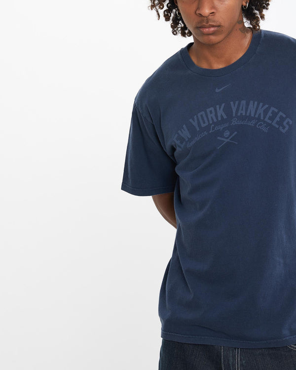 Vintage, Nike, MLB, New, York, Yankees, Tee, The Real Deal, size large, colour Navy, newtown, sydney, australia, thrift store, opshop, preloved, secondhand, sustainable, retro, antique, 70s, 80s, 90s, 2000s, 00s, fashion, clothing, streetwear, trendy, garment, style, boutique, store, shop, archive, sale, cheap, best, top, T-Shirts