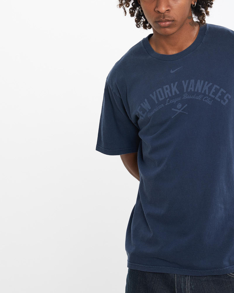Vintage, Nike, MLB, New, York, Yankees, Tee, The Real Deal, size large, colour Navy, newtown, sydney, australia, thrift store, opshop, preloved, secondhand, sustainable, retro, antique, 70s, 80s, 90s, 2000s, 00s, fashion, clothing, streetwear, trendy, garment, style, boutique, store, shop, archive, sale, cheap, best, top, T-Shirts
