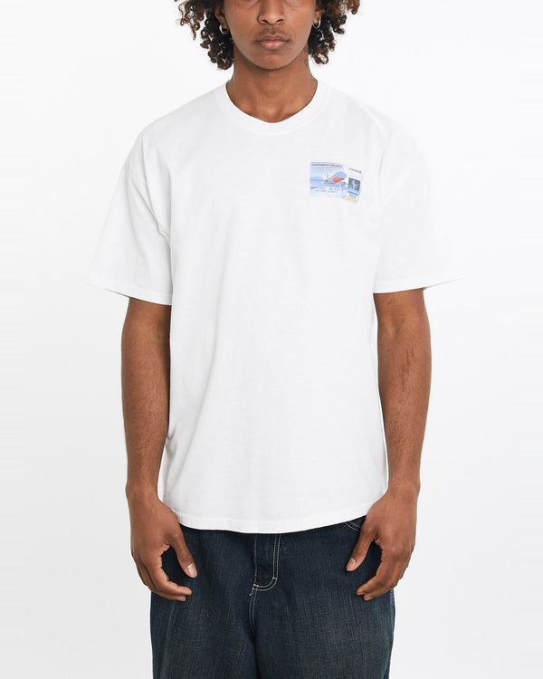 Vintage, VISA, Chicago', Tee, The Real Deal, size large, colour White, newtown, sydney, australia, thrift store, opshop, preloved, secondhand, sustainable, retro, antique, 70s, 80s, 90s, 2000s, 00s, fashion, clothing, streetwear, trendy, garment, style, boutique, store, shop, archive, sale, cheap, best, top, T-Shirts