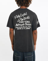 Vintage, 1990, Daytona, Beach, Tee, The Real Deal, size large, colour Black, newtown, sydney, australia, thrift store, opshop, preloved, secondhand, sustainable, retro, antique, 70s, 80s, 90s, 2000s, 00s, fashion, clothing, streetwear, trendy, garment, style, boutique, store, shop, archive, sale, cheap, best, top, T-Shirts