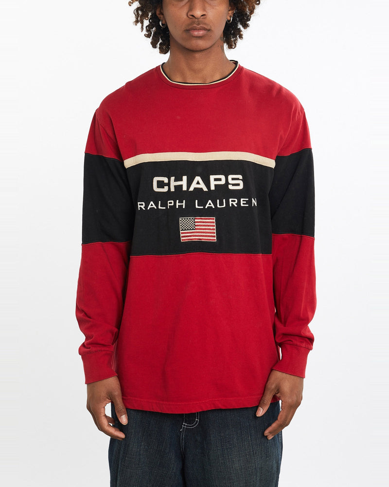 Vintage, Chaps, Ralph, Lauren, Long, Sleeve, Tee, The Real Deal, size extra large, colour Red, newtown, sydney, australia, thrift store, opshop, preloved, secondhand, sustainable, retro, antique, 70s, 80s, 90s, 2000s, 00s, fashion, clothing, streetwear, trendy, garment, style, boutique, store, shop, archive, sale, cheap, best, top, T-Shirts