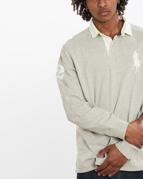 Vintage, 90s, Polo, Ralph, Lauren, Rugby, Shirt, The Real Deal, size large, colour Grey, newtown, sydney, australia, thrift store, opshop, preloved, secondhand, sustainable, retro, antique, 70s, 80s, 90s, 2000s, 00s, fashion, clothing, streetwear, trendy, garment, style, boutique, store, shop, archive, sale, cheap, best, top, Shirts