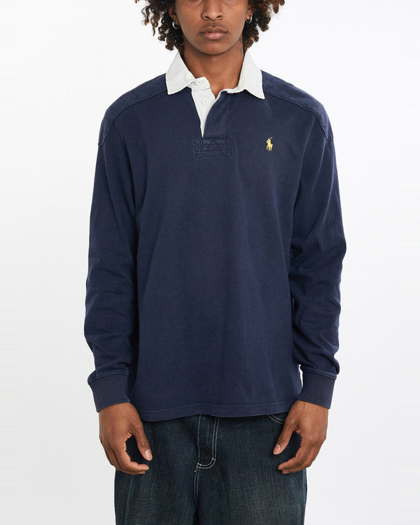 Vintage, 90s, Polo, Ralph, Lauren, Rugby, Shirt, The Real Deal, size large, colour Navy, newtown, sydney, australia, thrift store, opshop, preloved, secondhand, sustainable, retro, antique, 70s, 80s, 90s, 2000s, 00s, fashion, clothing, streetwear, trendy, garment, style, boutique, store, shop, archive, sale, cheap, best, top, Shirts