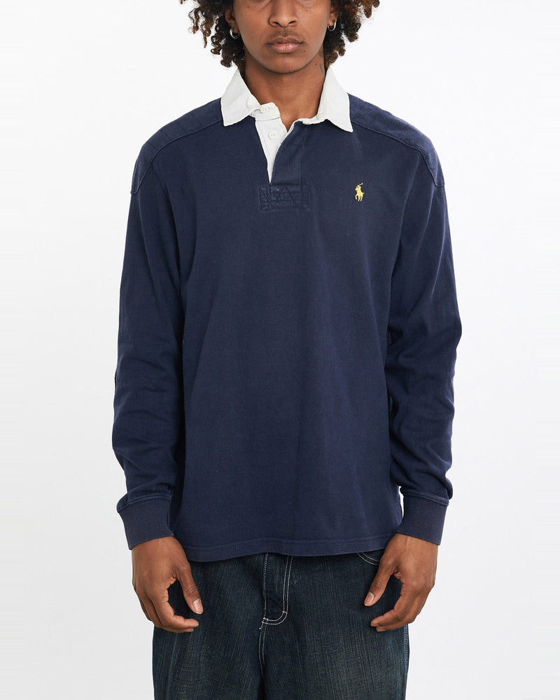 Vintage, 90s, Polo, Ralph, Lauren, Rugby, Shirt, The Real Deal, size large, colour Navy, newtown, sydney, australia, thrift store, opshop, preloved, secondhand, sustainable, retro, antique, 70s, 80s, 90s, 2000s, 00s, fashion, clothing, streetwear, trendy, garment, style, boutique, store, shop, archive, sale, cheap, best, top, Shirts