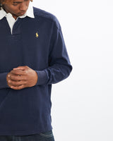 Vintage, 90s, Polo, Ralph, Lauren, Rugby, Shirt, The Real Deal, size large, colour Navy, newtown, sydney, australia, thrift store, opshop, preloved, secondhand, sustainable, retro, antique, 70s, 80s, 90s, 2000s, 00s, fashion, clothing, streetwear, trendy, garment, style, boutique, store, shop, archive, sale, cheap, best, top, Shirts