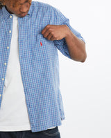 Vintage, 90s, Polo, Ralph, Lauren, Short, Sleeve, Button, Up, Shirt, The Real Deal, size large, colour Blue, newtown, sydney, australia, thrift store, opshop, preloved, secondhand, sustainable, retro, antique, 70s, 80s, 90s, 2000s, 00s, fashion, clothing, streetwear, trendy, garment, style, boutique, store, shop, archive, sale, cheap, best, top, Shirts