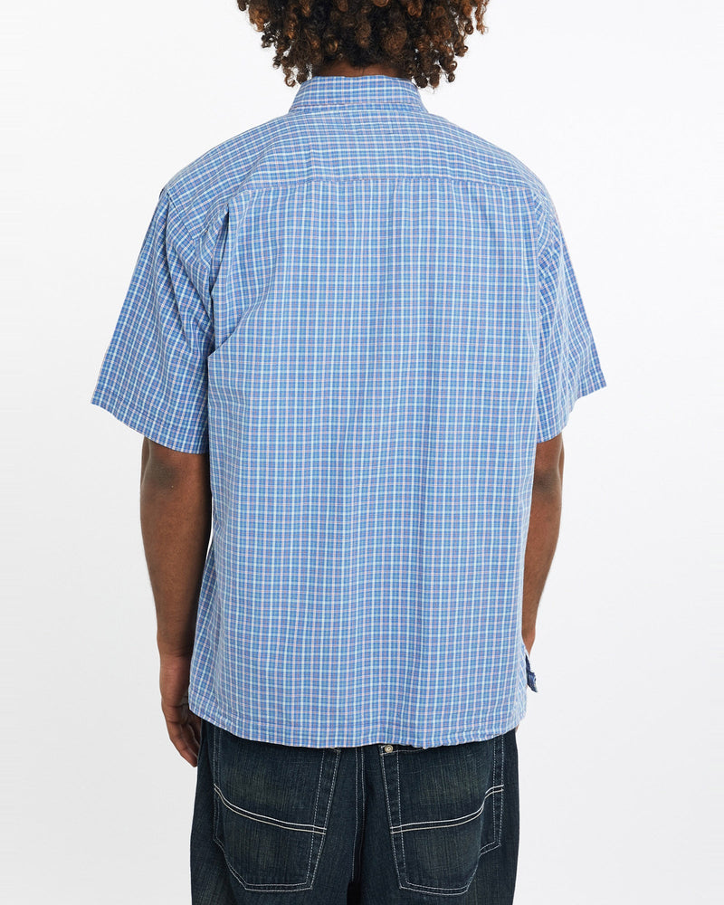 Vintage, 90s, Polo, Ralph, Lauren, Short, Sleeve, Button, Up, Shirt, The Real Deal, size large, colour Blue, newtown, sydney, australia, thrift store, opshop, preloved, secondhand, sustainable, retro, antique, 70s, 80s, 90s, 2000s, 00s, fashion, clothing, streetwear, trendy, garment, style, boutique, store, shop, archive, sale, cheap, best, top, Shirts