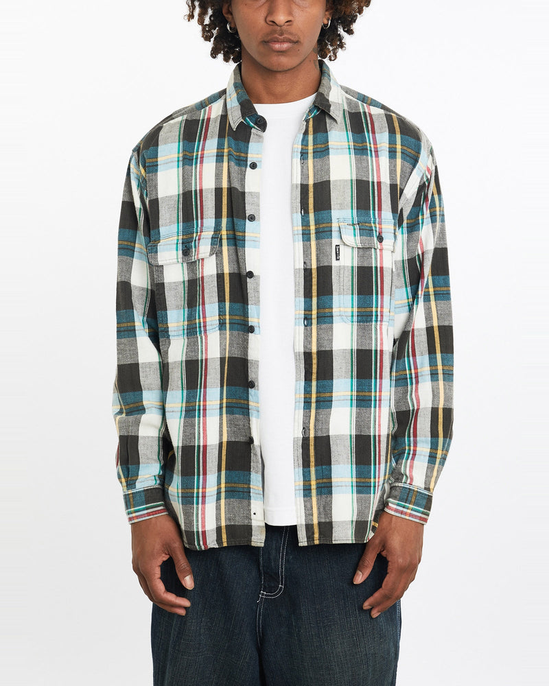 Vintage, 90s, Levi's, "Big, E", Flannelette, Button, Up, Shirt, The Real Deal, size large, colour Multicolour, newtown, sydney, australia, thrift store, opshop, preloved, secondhand, sustainable, retro, antique, 70s, 80s, 90s, 2000s, 00s, fashion, clothing, streetwear, trendy, garment, style, boutique, store, shop, archive, sale, cheap, best, top, Shirts