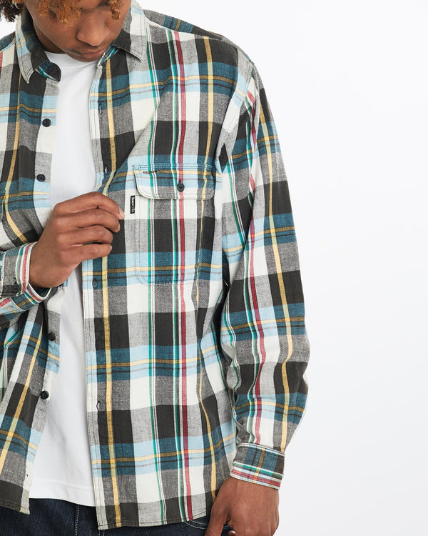 Vintage, 90s, Levi's, "Big, E", Flannelette, Button, Up, Shirt, The Real Deal, size large, colour Multicolour, newtown, sydney, australia, thrift store, opshop, preloved, secondhand, sustainable, retro, antique, 70s, 80s, 90s, 2000s, 00s, fashion, clothing, streetwear, trendy, garment, style, boutique, store, shop, archive, sale, cheap, best, top, Shirts