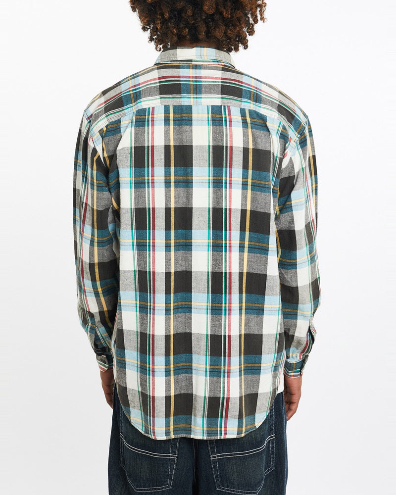 Vintage, 90s, Levi's, "Big, E", Flannelette, Button, Up, Shirt, The Real Deal, size large, colour Multicolour, newtown, sydney, australia, thrift store, opshop, preloved, secondhand, sustainable, retro, antique, 70s, 80s, 90s, 2000s, 00s, fashion, clothing, streetwear, trendy, garment, style, boutique, store, shop, archive, sale, cheap, best, top, Shirts