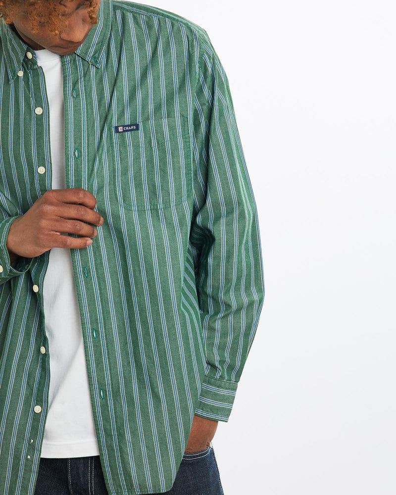 Vintage, Chaps, Button, Up, Shirt, The Real Deal, size large, colour Green, newtown, sydney, australia, thrift store, opshop, preloved, secondhand, sustainable, retro, antique, 70s, 80s, 90s, 2000s, 00s, fashion, clothing, streetwear, trendy, garment, style, boutique, store, shop, archive, sale, cheap, best, top, Shirts