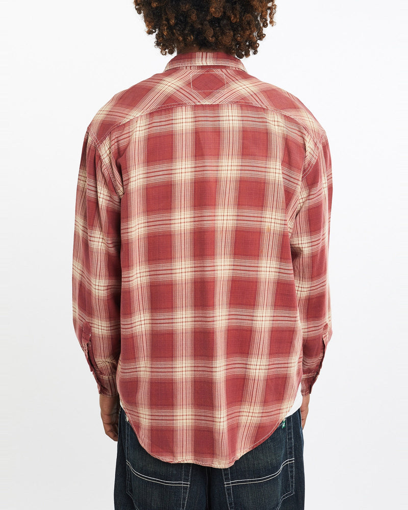 Vintage, 90s, Levi's, Flannelette, Button, Up, Shirt, The Real Deal, size large, colour Red, newtown, sydney, australia, thrift store, opshop, preloved, secondhand, sustainable, retro, antique, 70s, 80s, 90s, 2000s, 00s, fashion, clothing, streetwear, trendy, garment, style, boutique, store, shop, archive, sale, cheap, best, top, Shirts