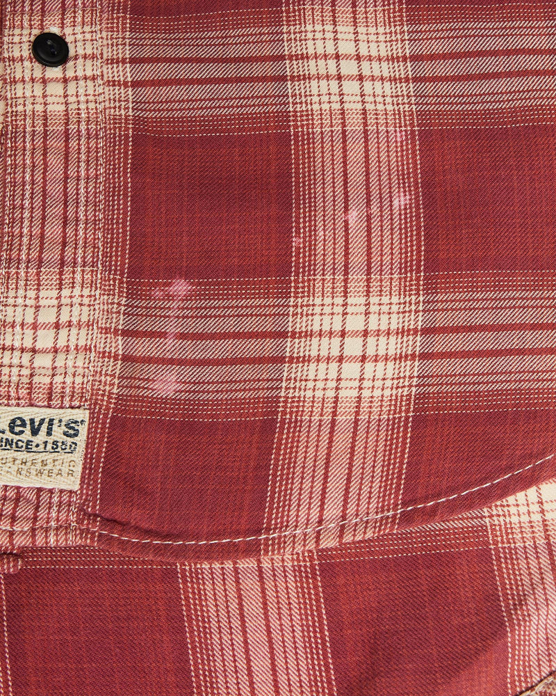 Vintage, 90s, Levi's, Flannelette, Button, Up, Shirt, The Real Deal, size large, colour Red, newtown, sydney, australia, thrift store, opshop, preloved, secondhand, sustainable, retro, antique, 70s, 80s, 90s, 2000s, 00s, fashion, clothing, streetwear, trendy, garment, style, boutique, store, shop, archive, sale, cheap, best, top, Shirts