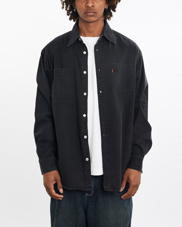 Vintage, Levi's, Denim, Button, Up, Shirt, The Real Deal, size large, colour Black, newtown, sydney, australia, thrift store, opshop, preloved, secondhand, sustainable, retro, antique, 70s, 80s, 90s, 2000s, 00s, fashion, clothing, streetwear, trendy, garment, style, boutique, store, shop, archive, sale, cheap, best, top, Shirts