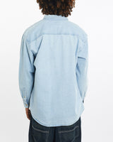 Vintage, Lee, Sport, Detroit, Lions, Denim, Button, Up, Shirt, The Real Deal, size large, colour Blue, newtown, sydney, australia, thrift store, opshop, preloved, secondhand, sustainable, retro, antique, 70s, 80s, 90s, 2000s, 00s, fashion, clothing, streetwear, trendy, garment, style, boutique, store, shop, archive, sale, cheap, best, top, Shirts