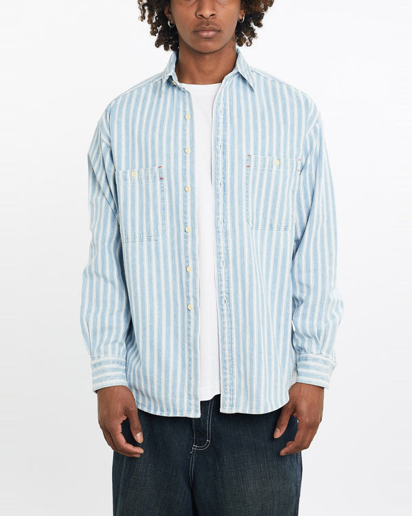 Vintage, Gap, Denim, Button, Up, Shirt, The Real Deal, size large, colour Blue, newtown, sydney, australia, thrift store, opshop, preloved, secondhand, sustainable, retro, antique, 70s, 80s, 90s, 2000s, 00s, fashion, clothing, streetwear, trendy, garment, style, boutique, store, shop, archive, sale, cheap, best, top, Shirts